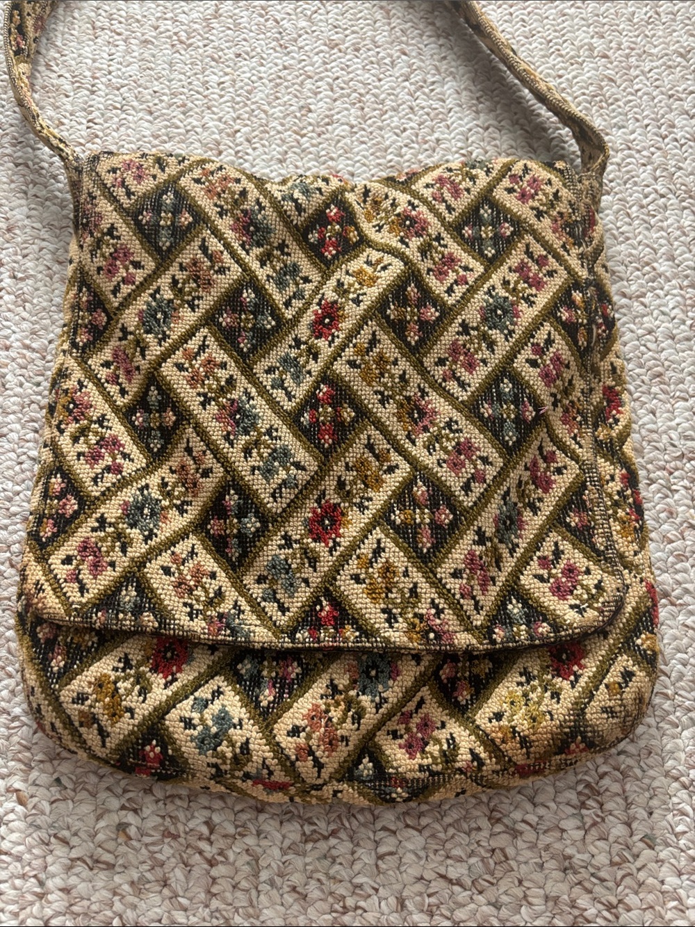 Woven Tapestry Crossbody Bag in Gold & Multicolor - Picture 2 of 7